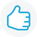 Thumbs up hand circular vector icon